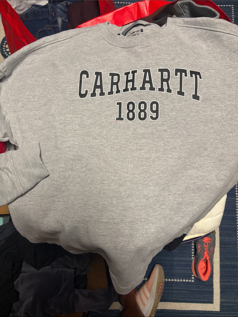 Carhartt womens Gray Logo Crewneck Sweatshirt